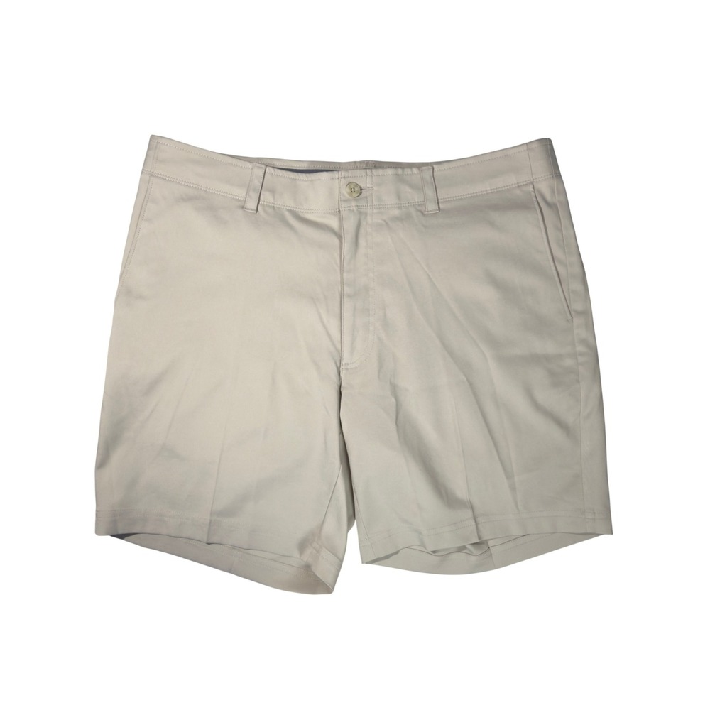 PGA TOUR Golf Shorts Mens 34 Tan Excellent Flat Front Performance Stretch Khaki